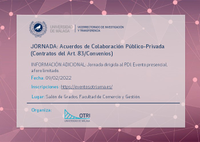 Jornada OTRI: Acuerdos de Colaboración Público-Privada (Contratos del Art. 83/Convenios)