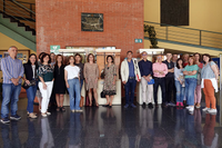 Un instante de la inauguración de la muestra en la Biblioteca General