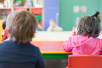 Niños en una escuela infantil de la capital